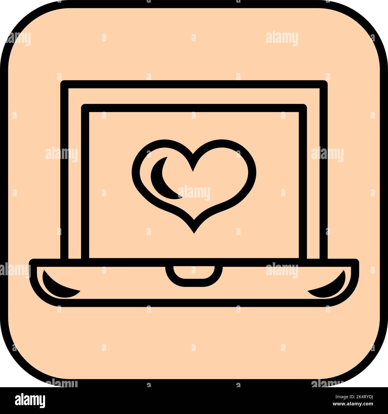 Videochiamata romantica, illustrazione, vettore su sfondo bianco. Illustrazione Vettoriale