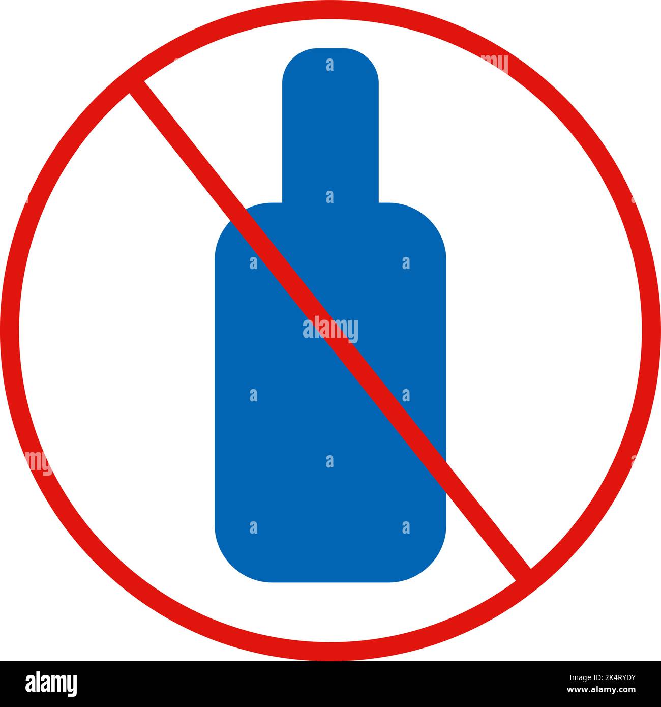 Segno pubblico NO alcool, illustrazione, vettore su sfondo bianco. Illustrazione Vettoriale