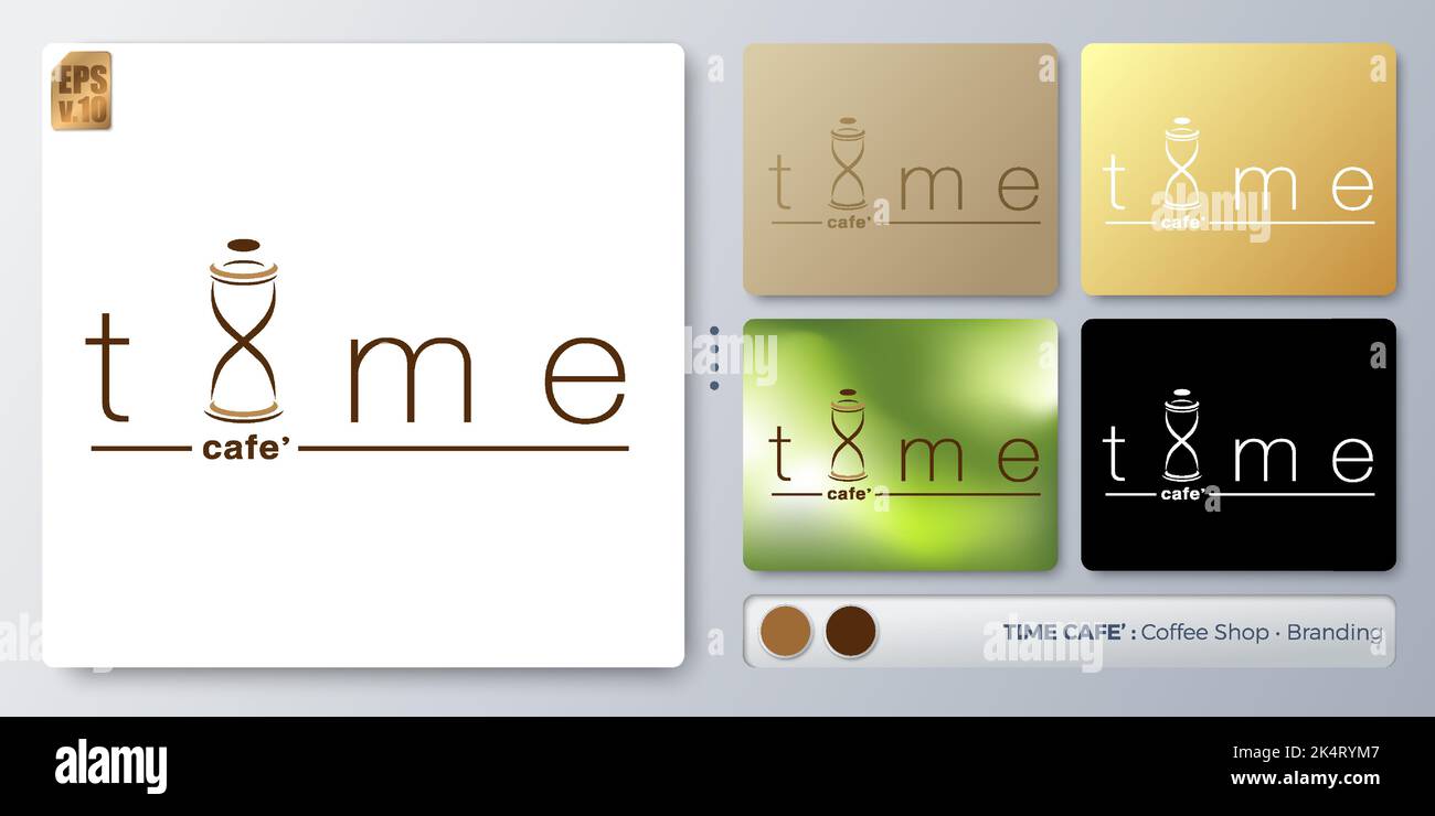 Illustrazione vettoriale a clessidra Logo design. Nome vuoto per inserire il Branding. Progettato con esempi per tutti i tipi di applicazioni. È possibile utilizzare per Illustrazione Vettoriale