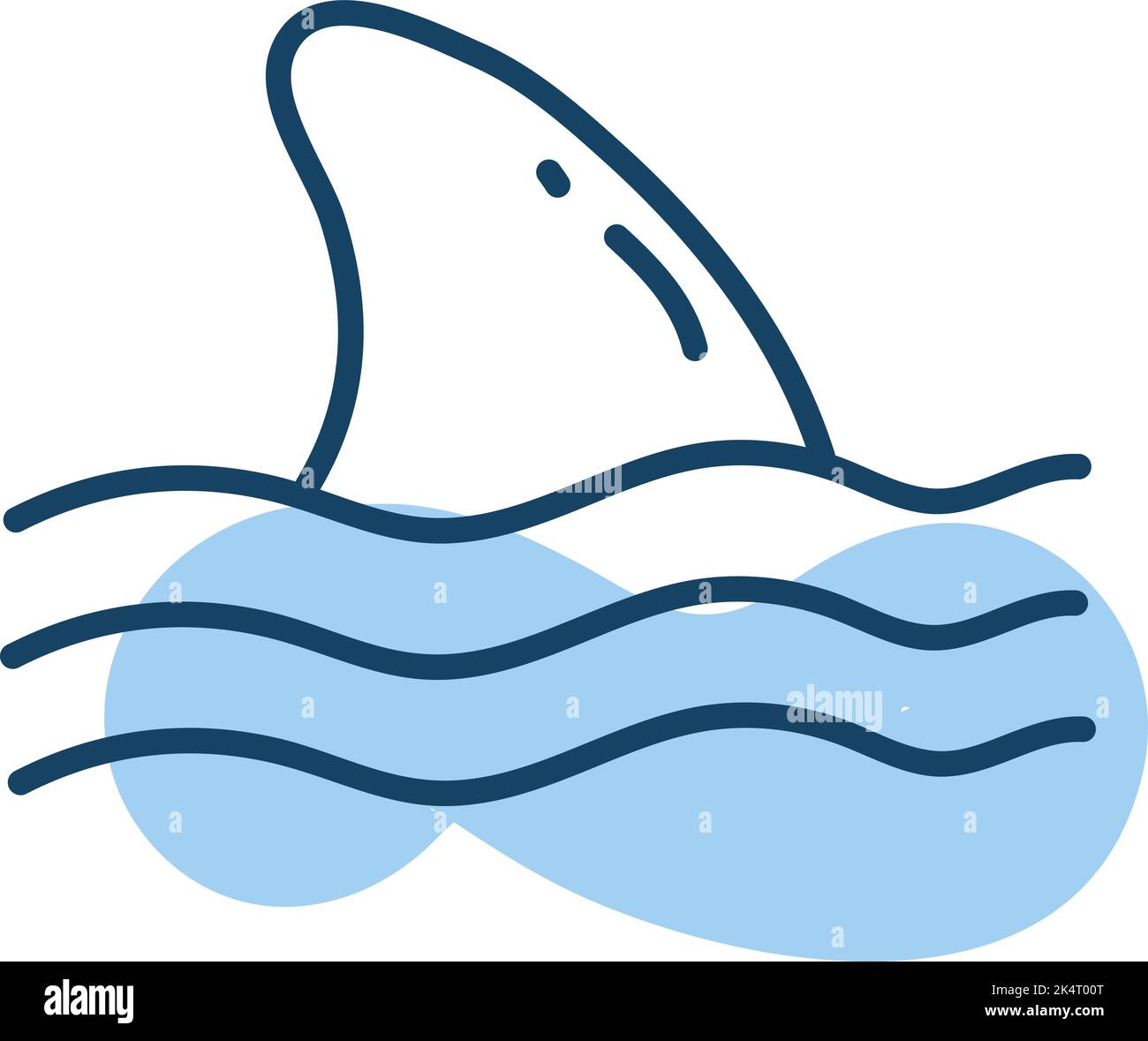 Squalo oceanico, illustrazione, vettore su sfondo bianco. Illustrazione Vettoriale