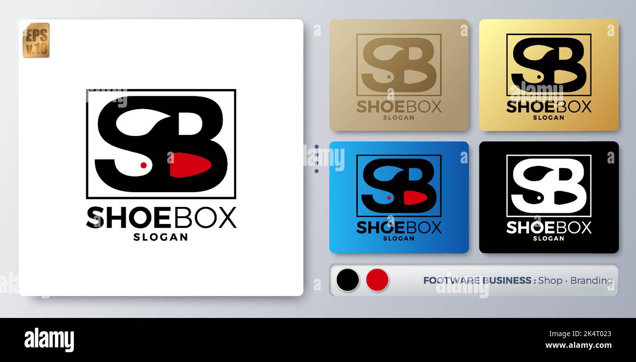Disegno vettoriale della scatola del pattino in forma s e b. Nome vuoto per inserire il Branding. Progettato con esempi per tutti i tipi di applicazioni. Y Illustrazione Vettoriale