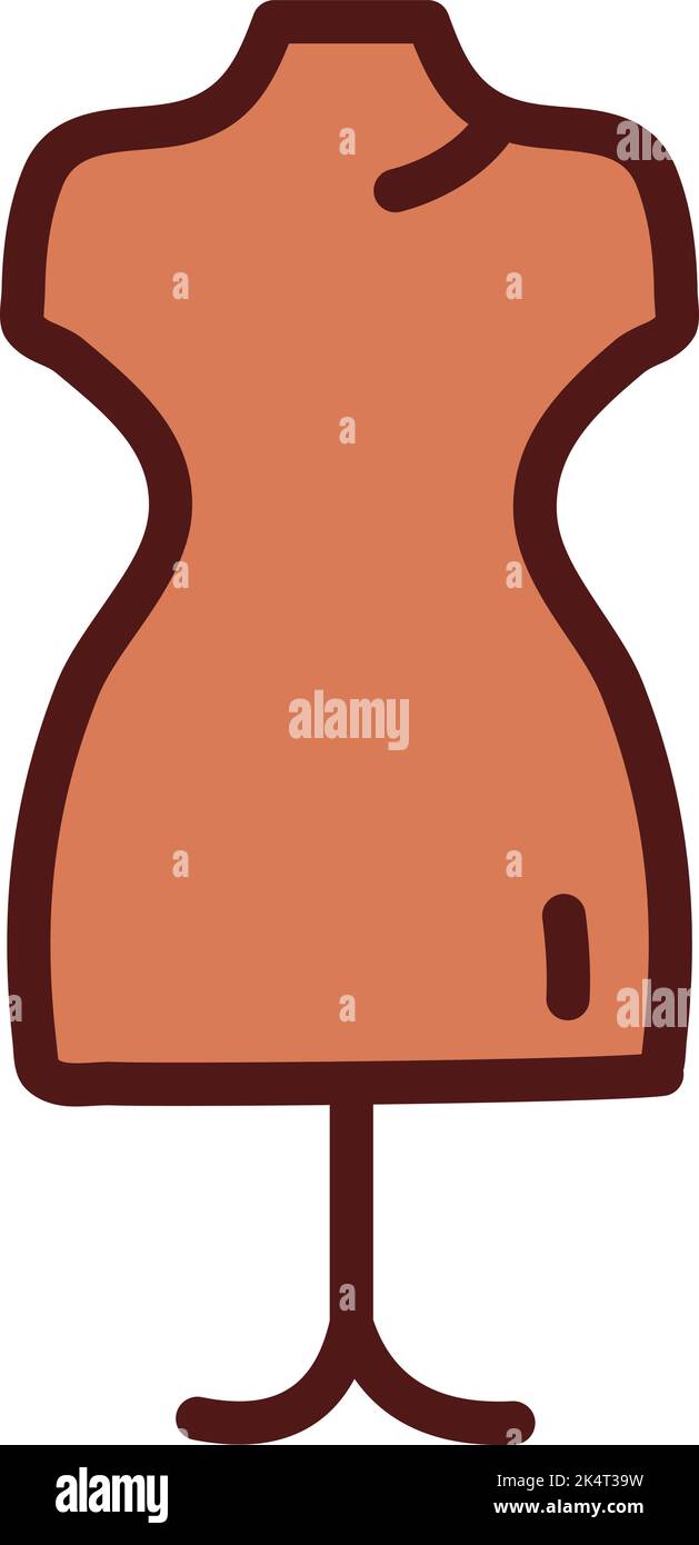 Bambola modello d'arte, illustrazione, vettore su sfondo bianco. Illustrazione Vettoriale