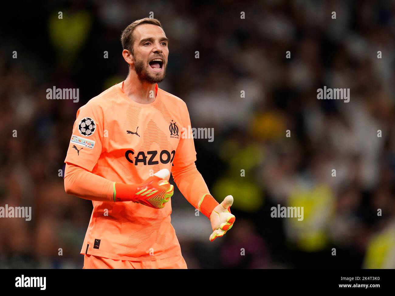 Il portiere di Marsiglia Pau Lopez durante la partita UEFA Champions League Group D allo stadio Tottenham Hotspur di Londra. Data immagine: Mercoledì 7 settembre 2022. Foto Stock