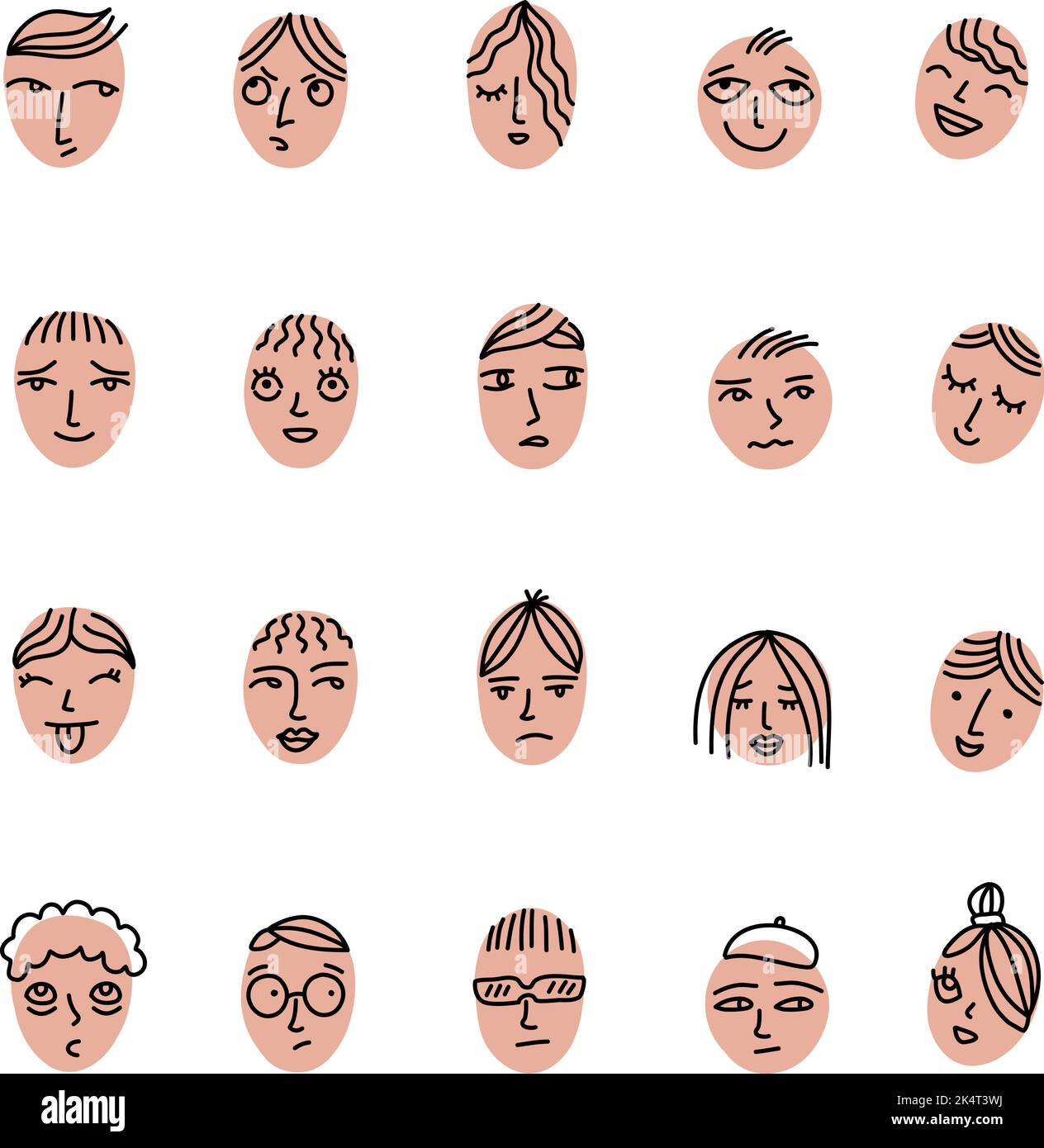 Avatar icona, illustrazione, vettore su sfondo bianco. Illustrazione Vettoriale