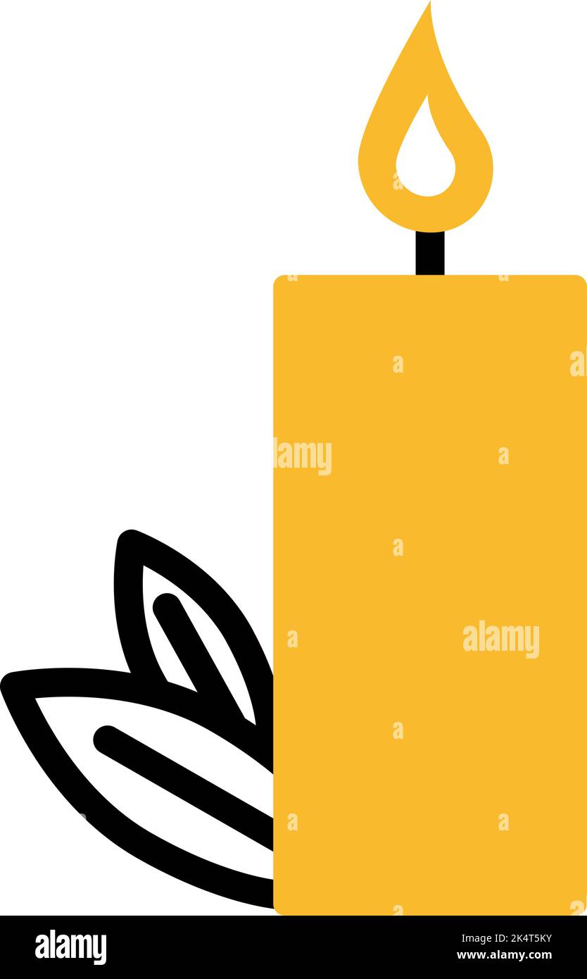 Candela di Natale, illustrazione, vettore su uno sfondo bianco. Illustrazione Vettoriale
