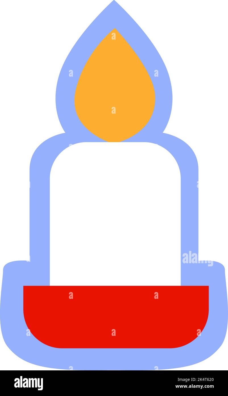 Candela di Natale, illustrazione, vettore su uno sfondo bianco. Illustrazione Vettoriale
