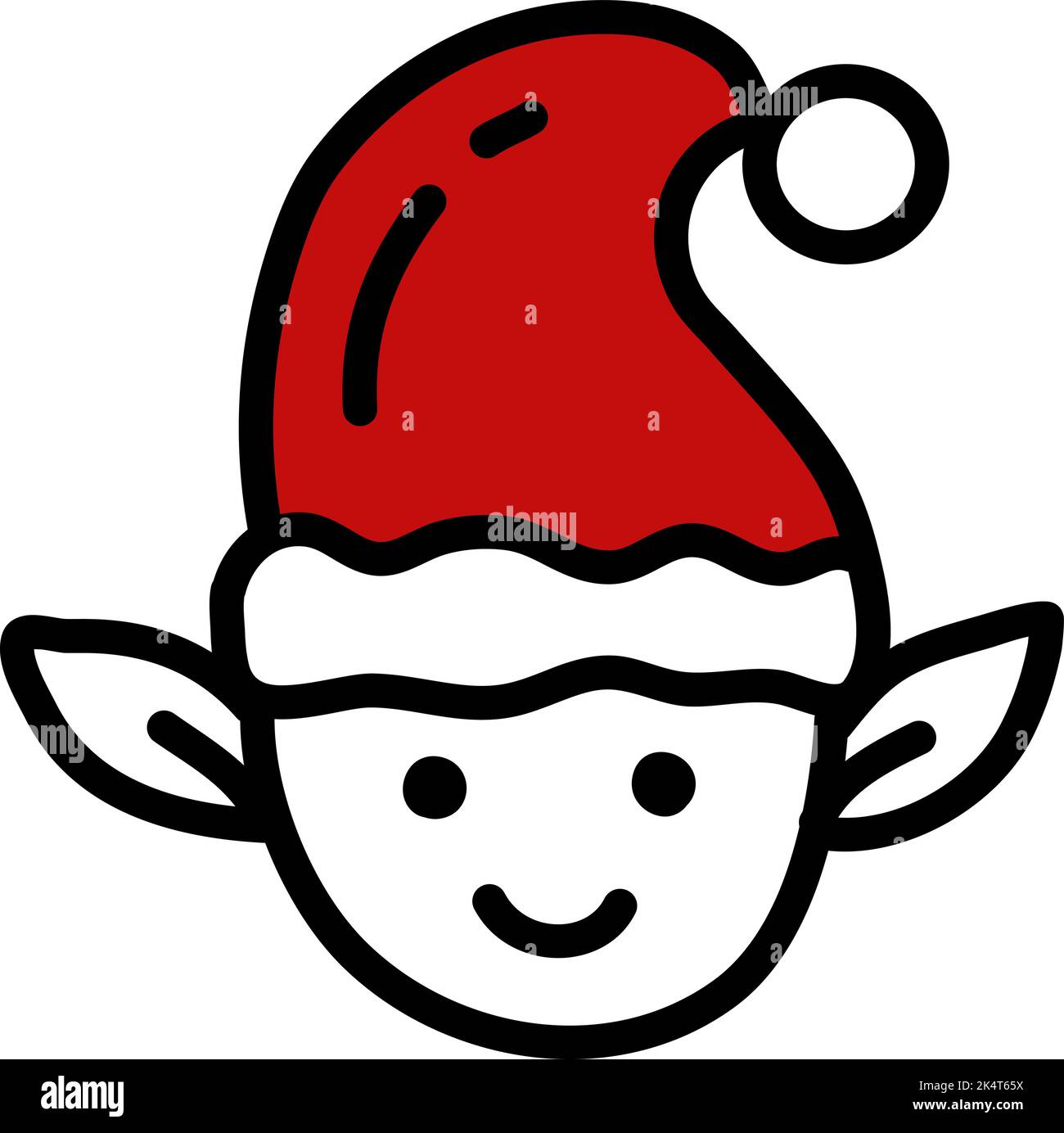 Elfo di Natale, illustrazione, vettore su sfondo bianco. Illustrazione Vettoriale