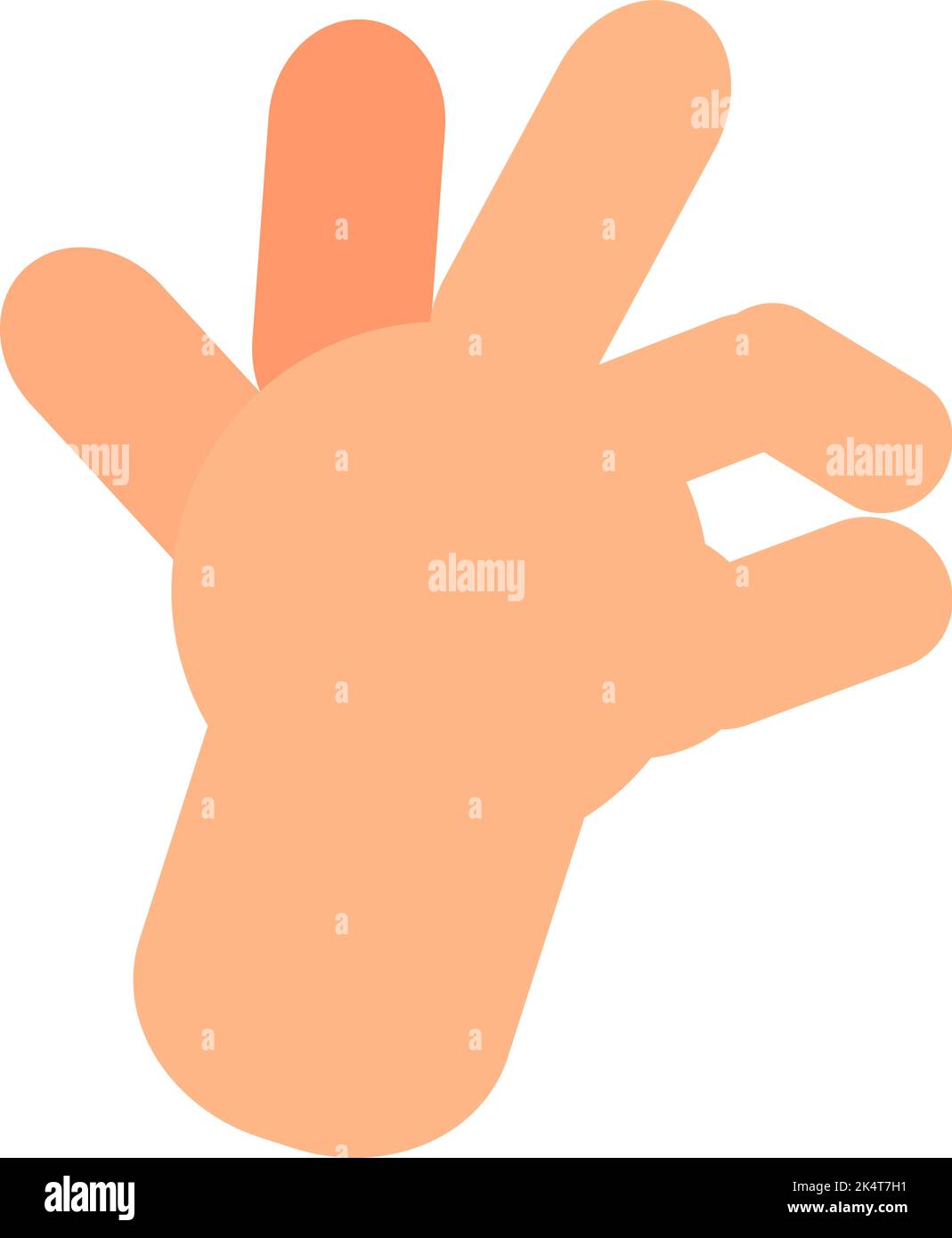 Dita piegate, illustrazione, vettore su sfondo bianco. Illustrazione Vettoriale