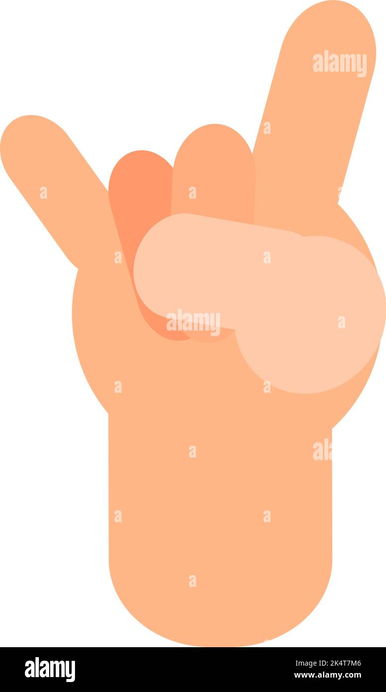 Mano simbolo di roccia, illustrazione, vettore su sfondo bianco. Illustrazione Vettoriale