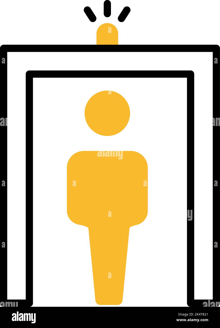 Check-in di sicurezza del volo, illustrazione, vettore su sfondo bianco. Illustrazione Vettoriale