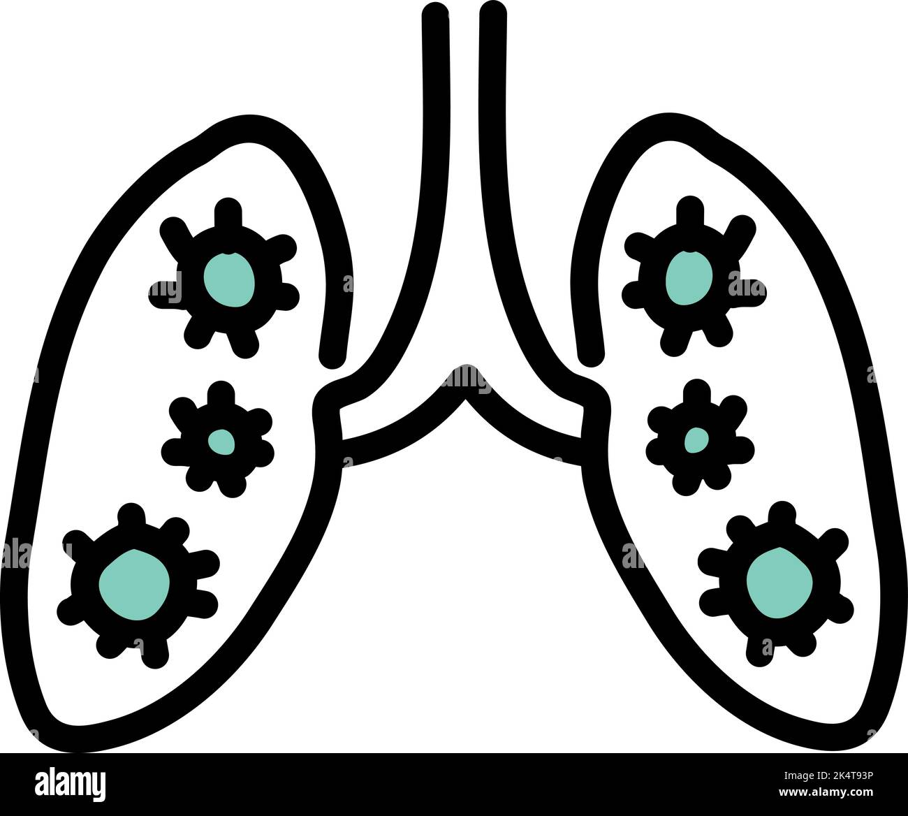 Malattia polmonare del virus Corona, illustrazione, vettore su sfondo bianco. Illustrazione Vettoriale