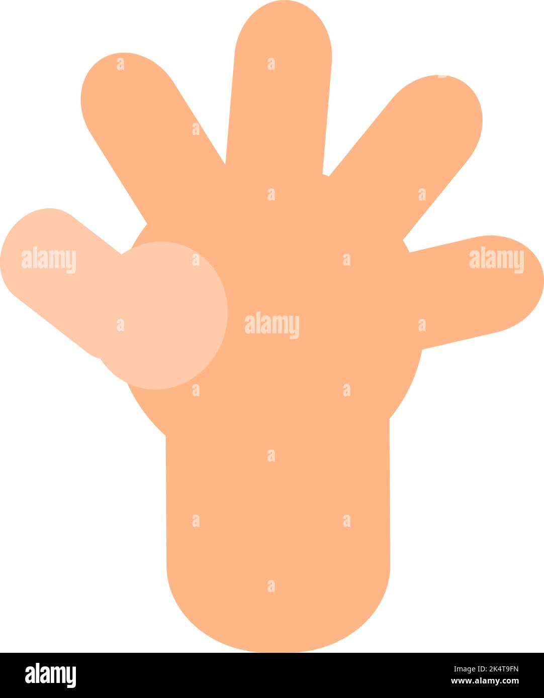 Cinque dita, illustrazione, vettore su sfondo bianco. Illustrazione Vettoriale