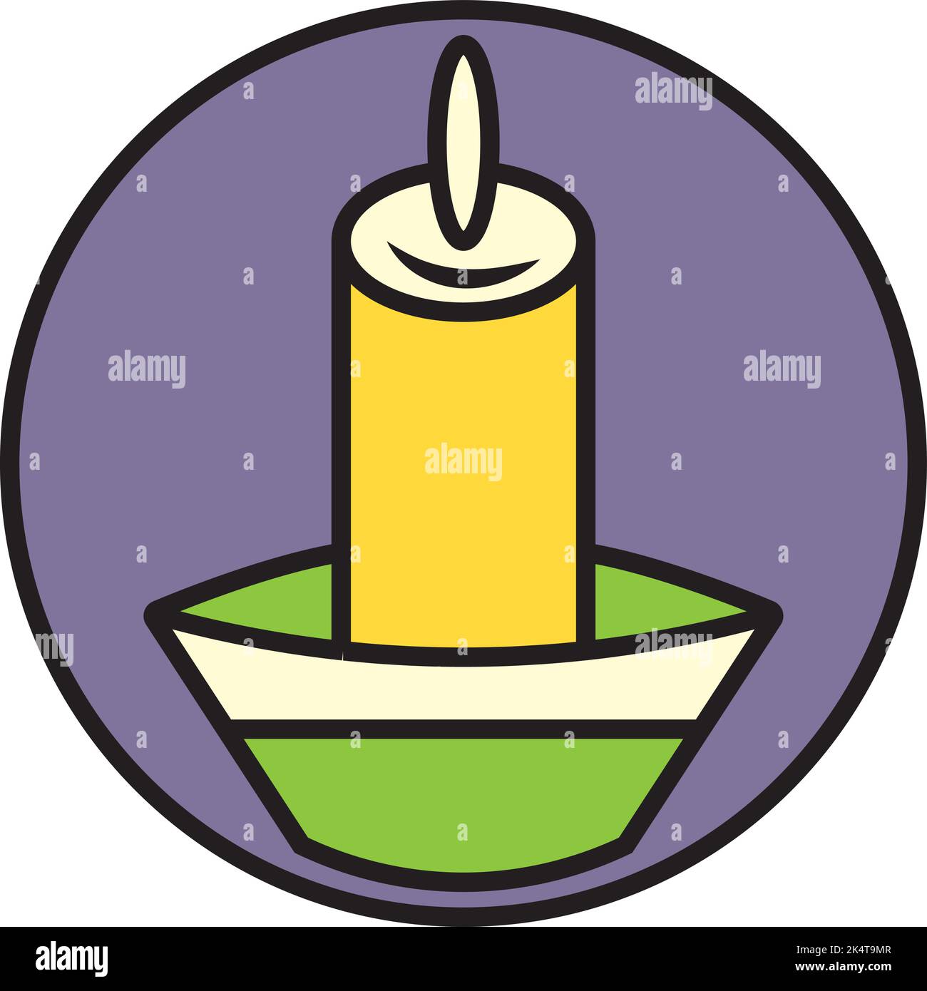 Candela di Pasqua, illustrazione, vettore su sfondo bianco. Illustrazione Vettoriale