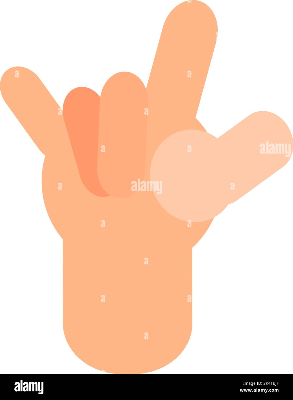 Mano simbolo di roccia, illustrazione, vettore su sfondo bianco. Illustrazione Vettoriale