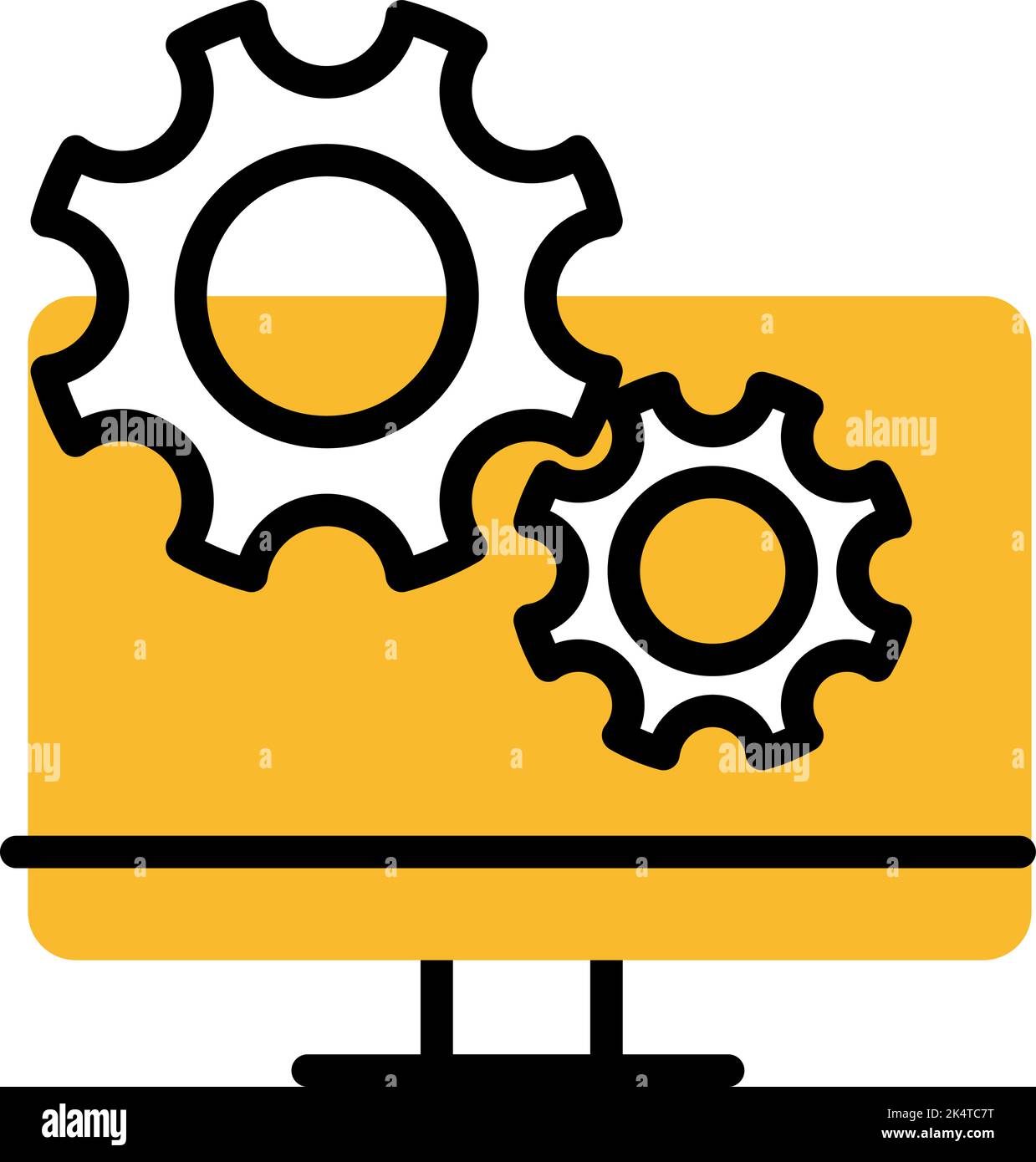 Impostazioni PC, illustrazione, vettore su sfondo bianco. Illustrazione Vettoriale