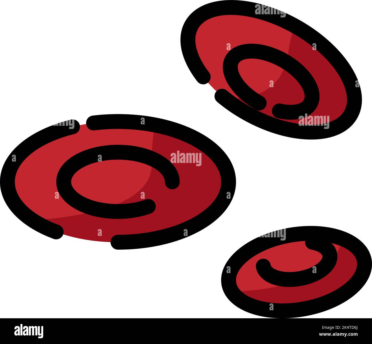 Cellula ematica umana, illustrazione, vettore su sfondo bianco. Illustrazione Vettoriale