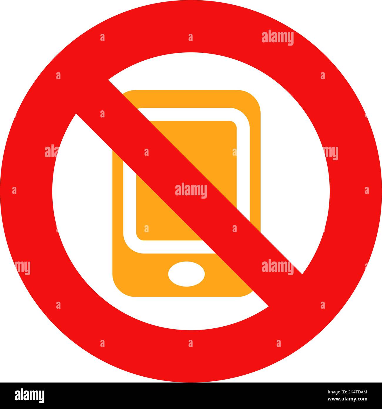 Non sono consentiti telefoni cellulari, illustrazioni, vettori su sfondo bianco. Illustrazione Vettoriale