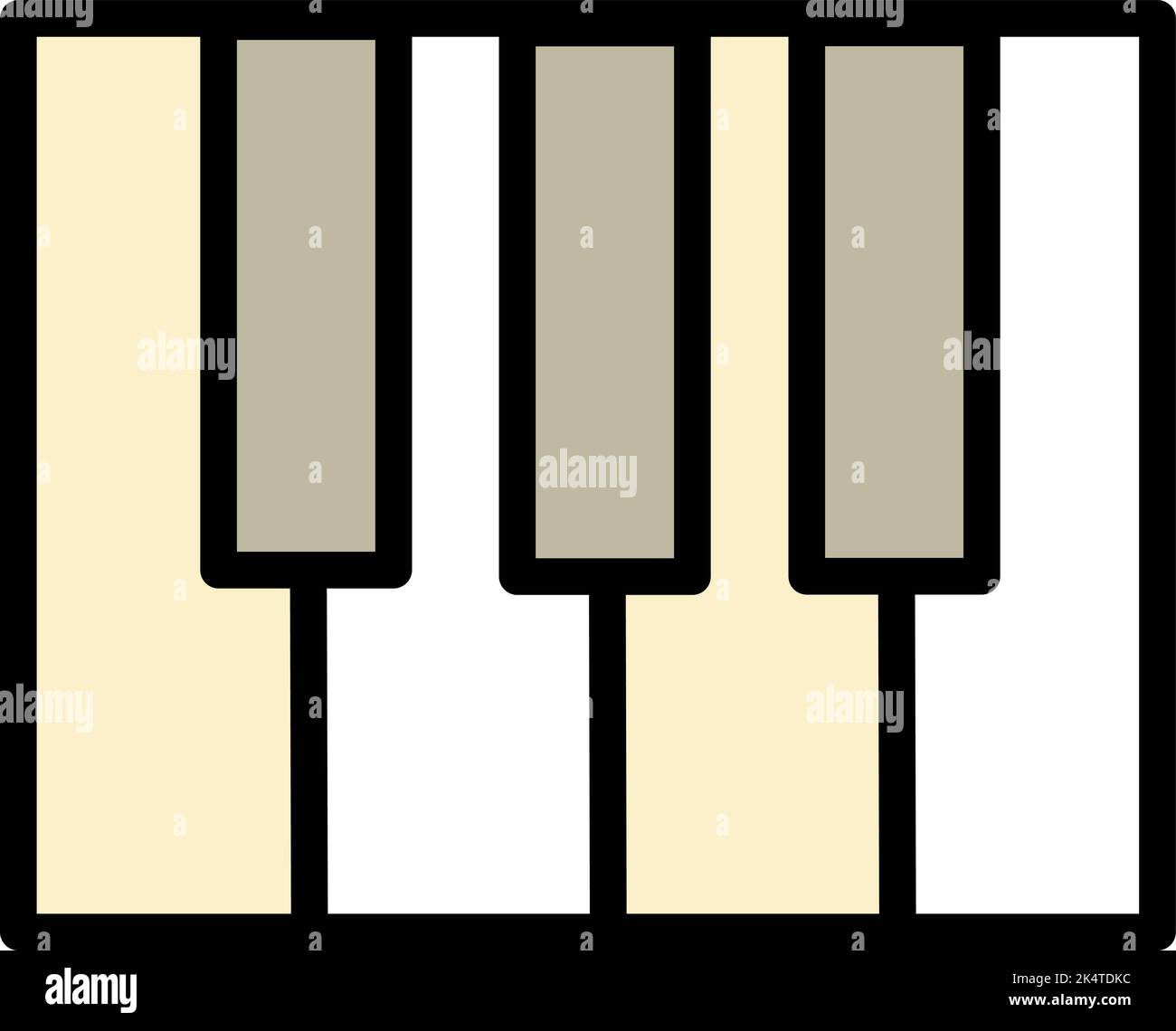 Tasti piano, illustrazione, vettore su sfondo bianco. Illustrazione Vettoriale