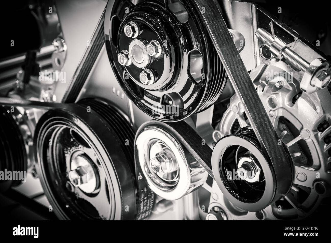 Primo piano della meccanica di un motore. Foto Stock