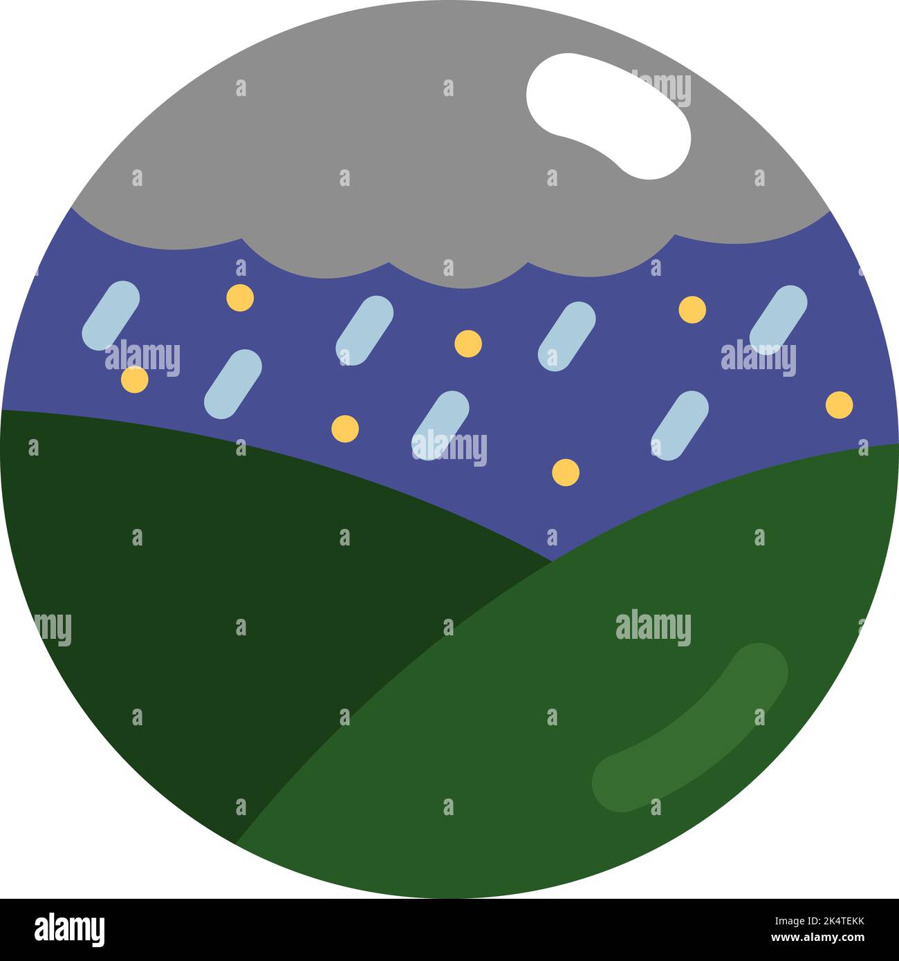 Paesaggio di pioggia notturna, illustrazione, vettore su sfondo bianco. Illustrazione Vettoriale Paesaggio di pioggia notturna, illustrazione, vettore su sfondo bianco. Illustrazione Vettoriale