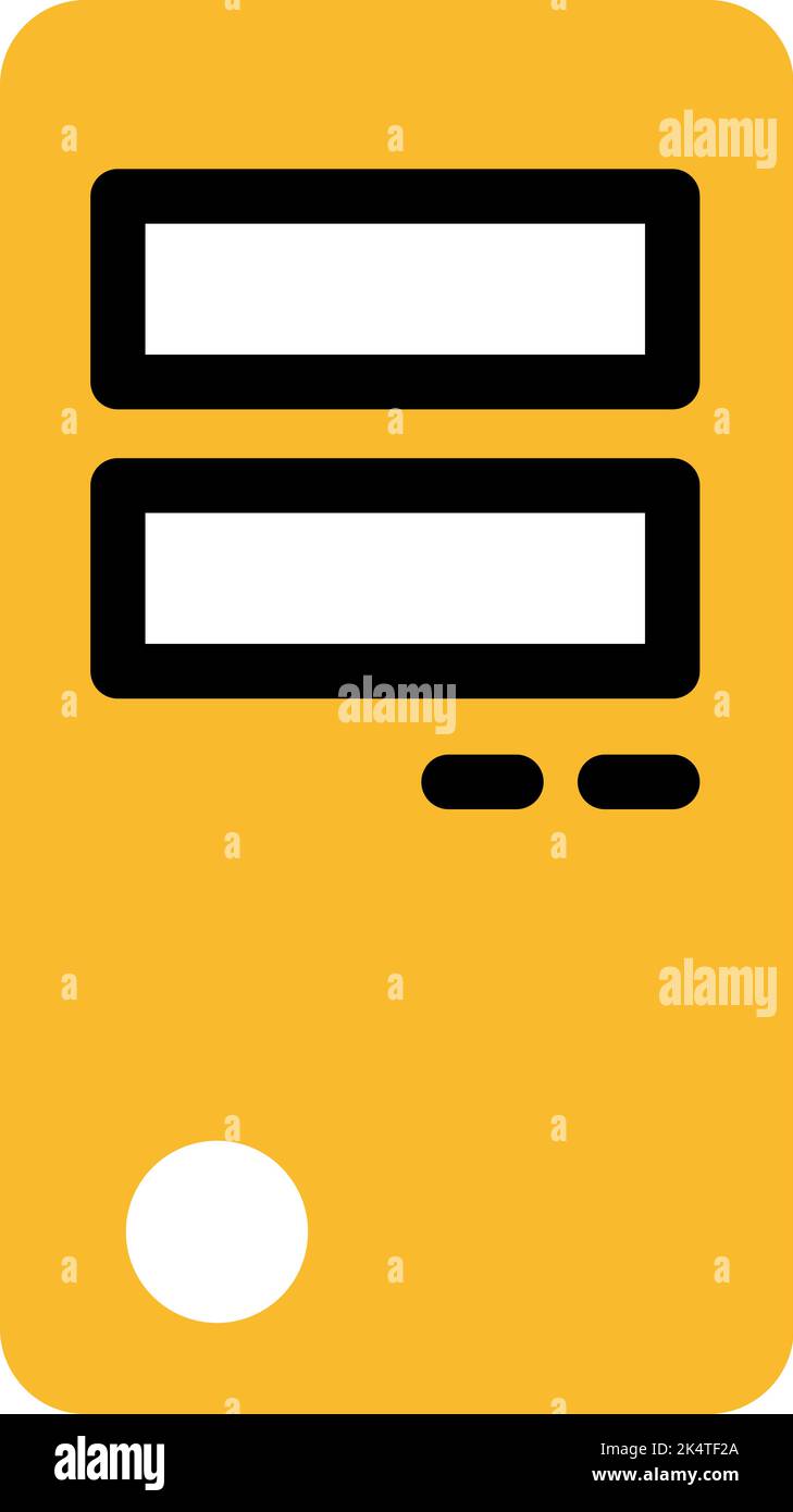 Unità del sistema PC, illustrazione, vettore su sfondo bianco. Illustrazione Vettoriale