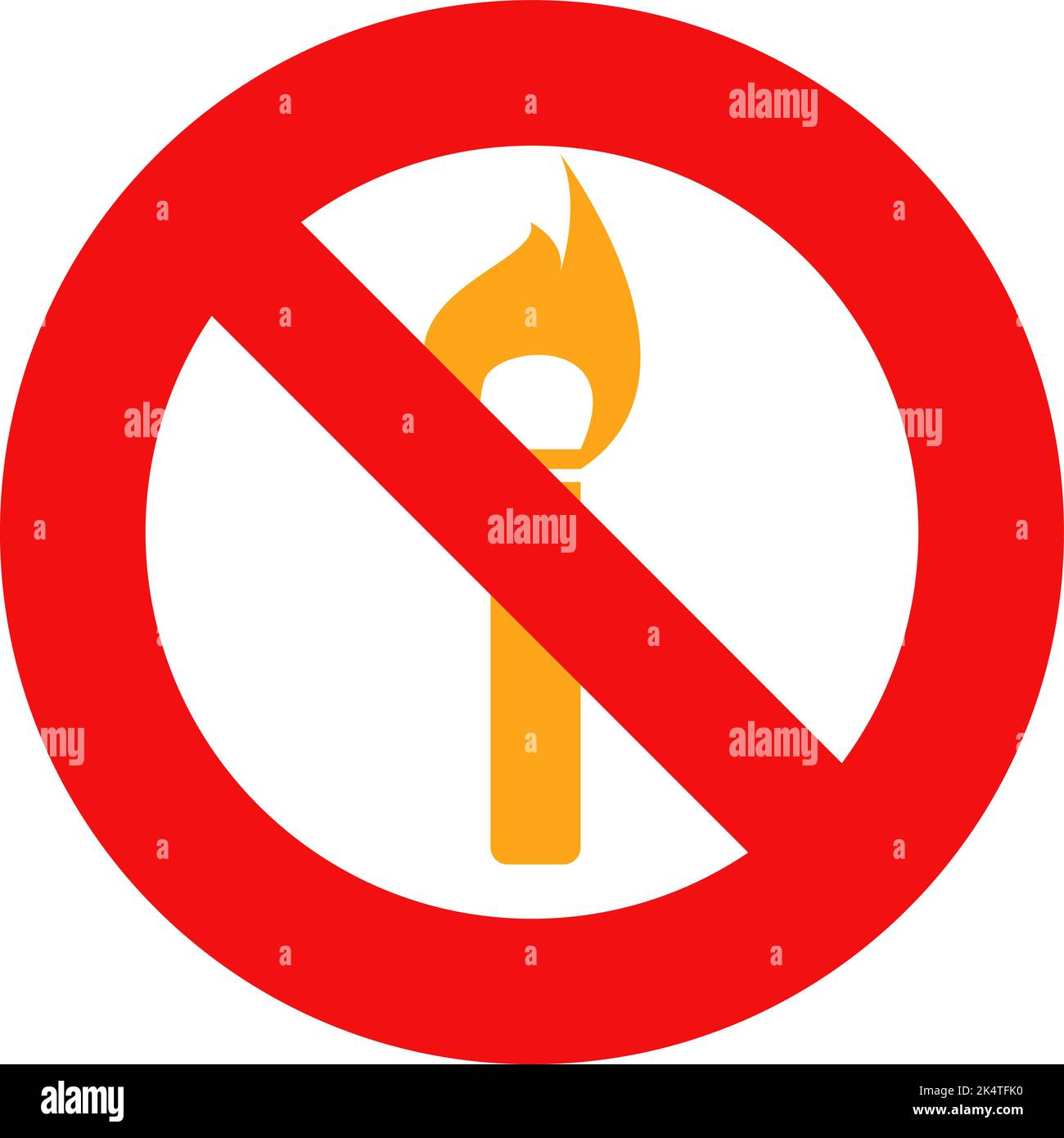 Non è consentito fuoco, illustrazione, vettore su sfondo bianco. Illustrazione Vettoriale