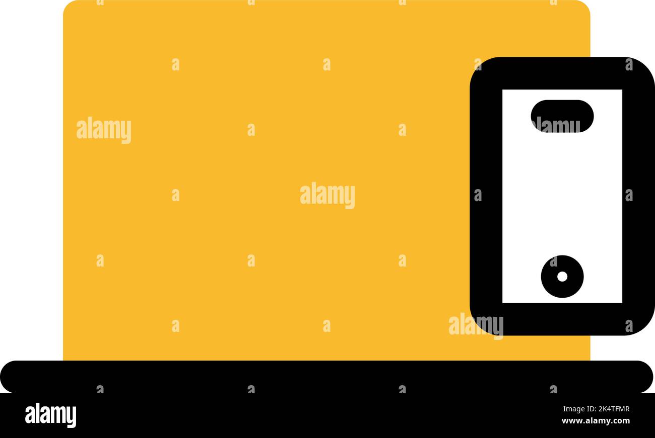 Schermo di condivisione mobile, illustrazione, vettore su sfondo bianco. Illustrazione Vettoriale