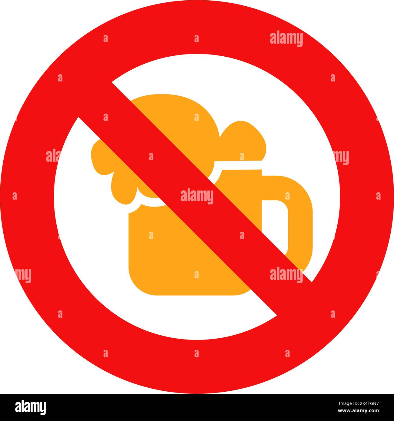 Birra non consentita, illustrazione, vettore su sfondo bianco. Illustrazione Vettoriale