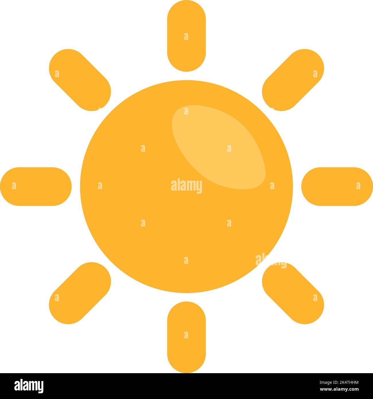 Sole luminoso, illustrazione, vettore su sfondo bianco. Illustrazione Vettoriale