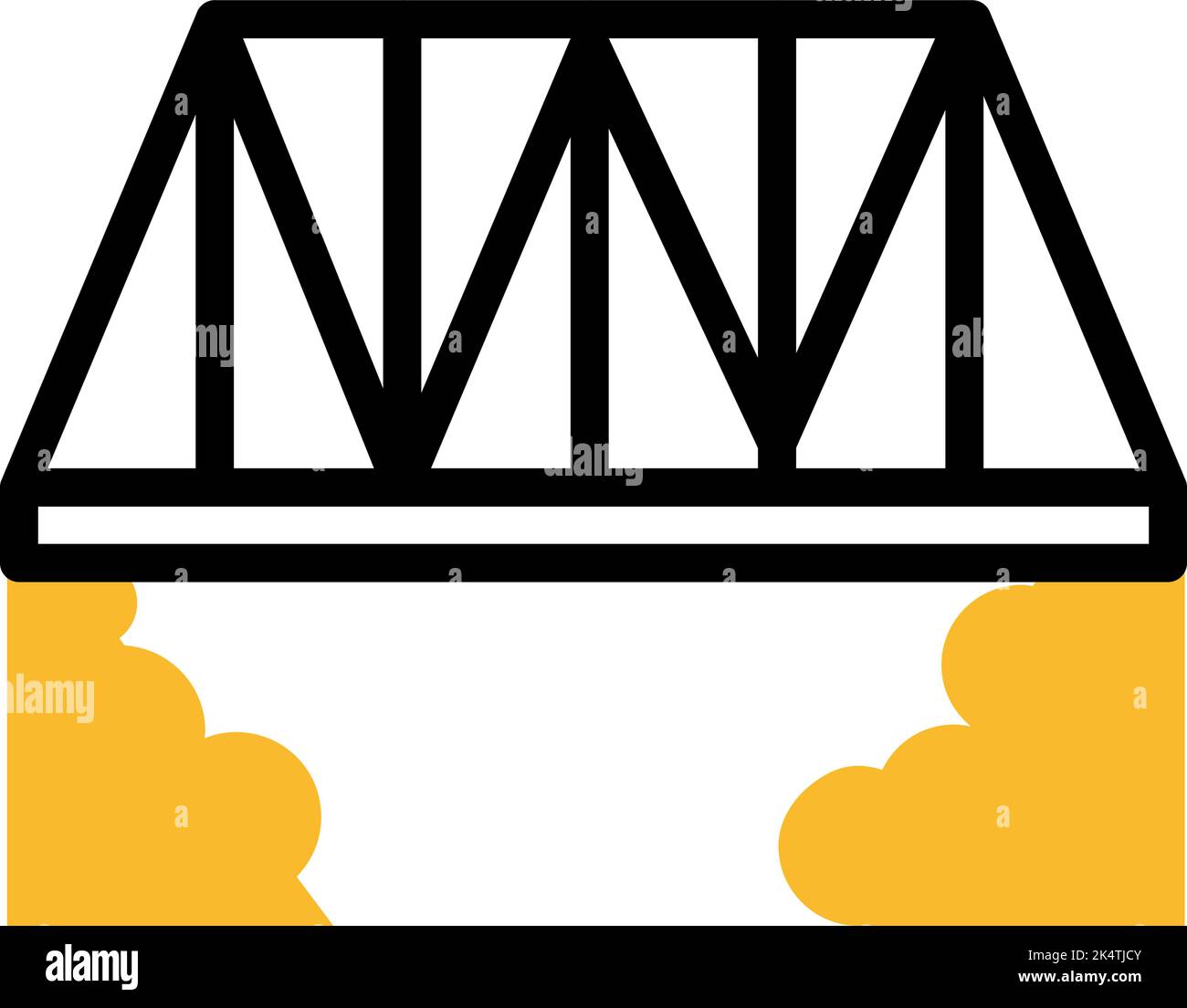 Ponte ferroviario, illustrazione, vettore su sfondo bianco. Illustrazione Vettoriale