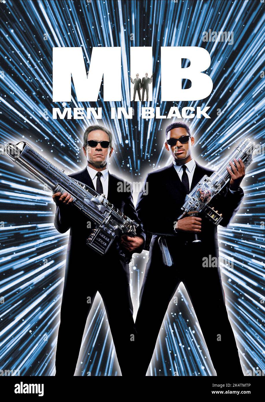 Uomini in nero 1991. Poster Men in Black Movie. Tommy Lee Jones e Will Smith Foto Stock