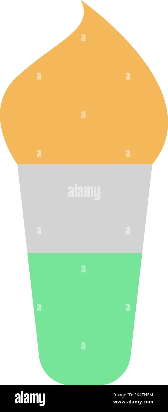 Piccolo pennello artistico, illustrazione, vettore su sfondo bianco. Illustrazione Vettoriale