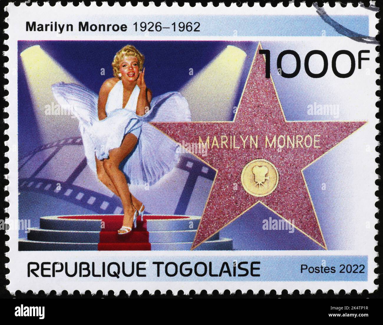 Famoso ritratto di Marilyn Monroe su francobollo Foto Stock