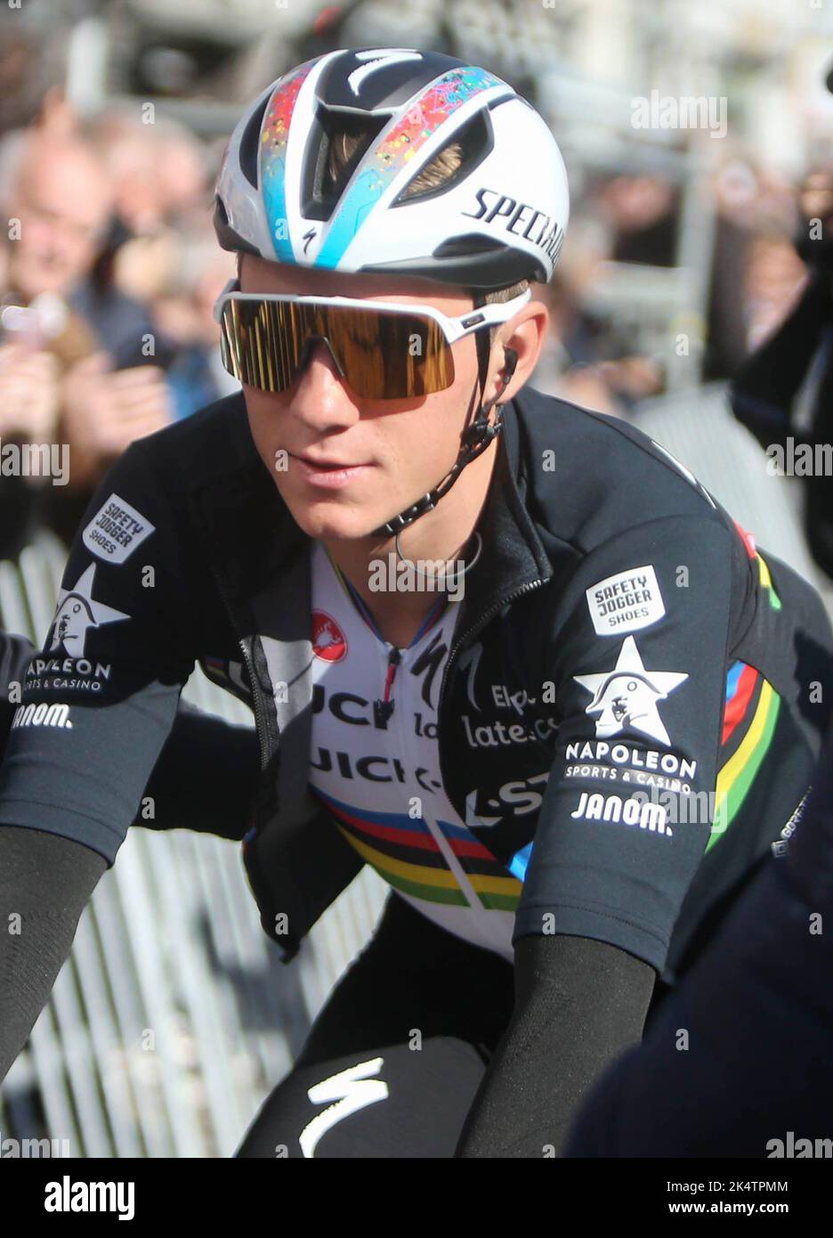 Remco Evenepoel di Quick Step Alpha Vinyl Team durante la gara ciclistica di Binche - Chimay - Binche 2022, Memorial Frank Vandenbrouck il 4 ottobre 2022 a Binche, Belgio - Foto Laurent Lairys / DPPI Foto Stock