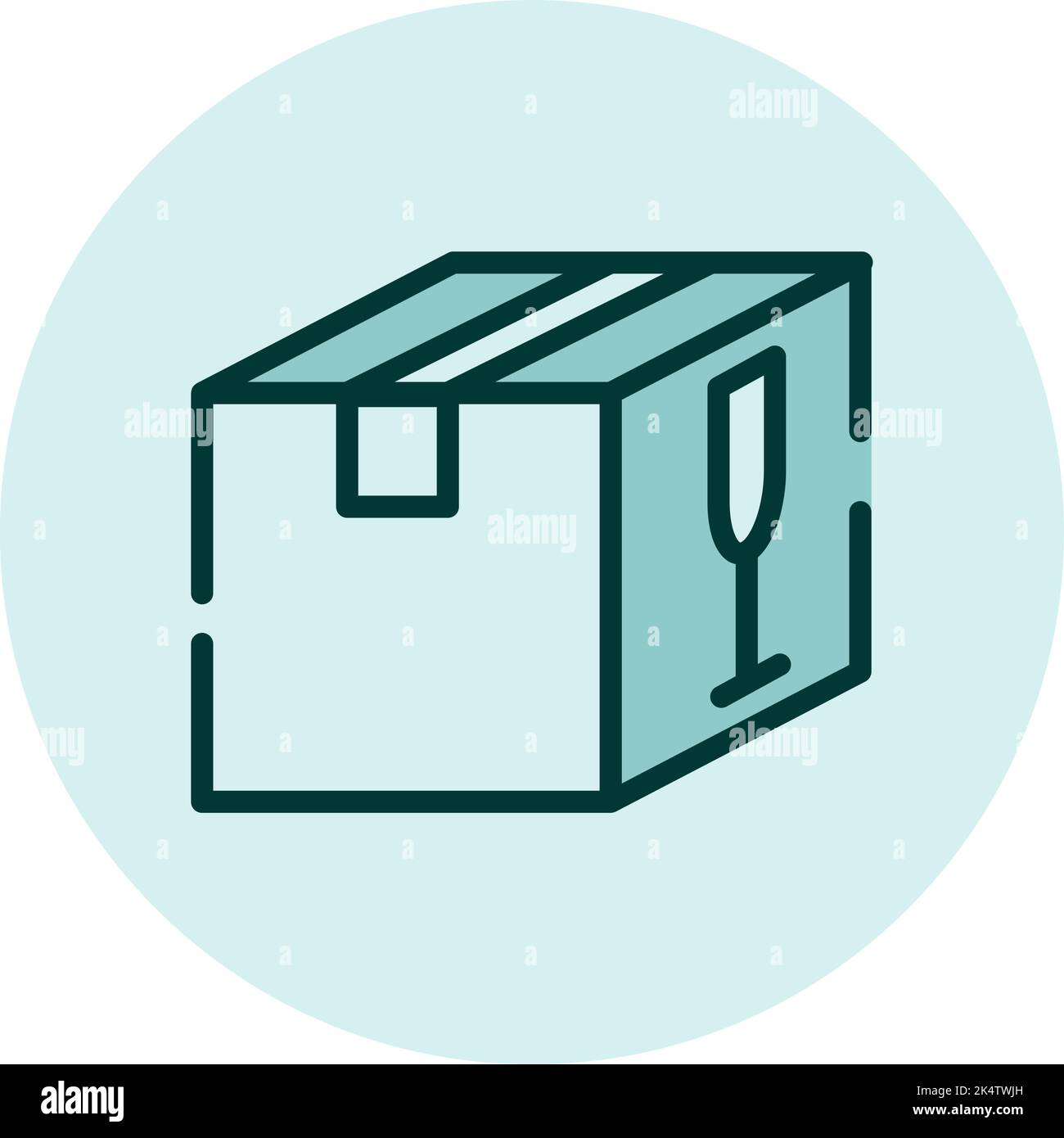 Consegna fragile, illustrazione, vettore su sfondo bianco. Illustrazione Vettoriale