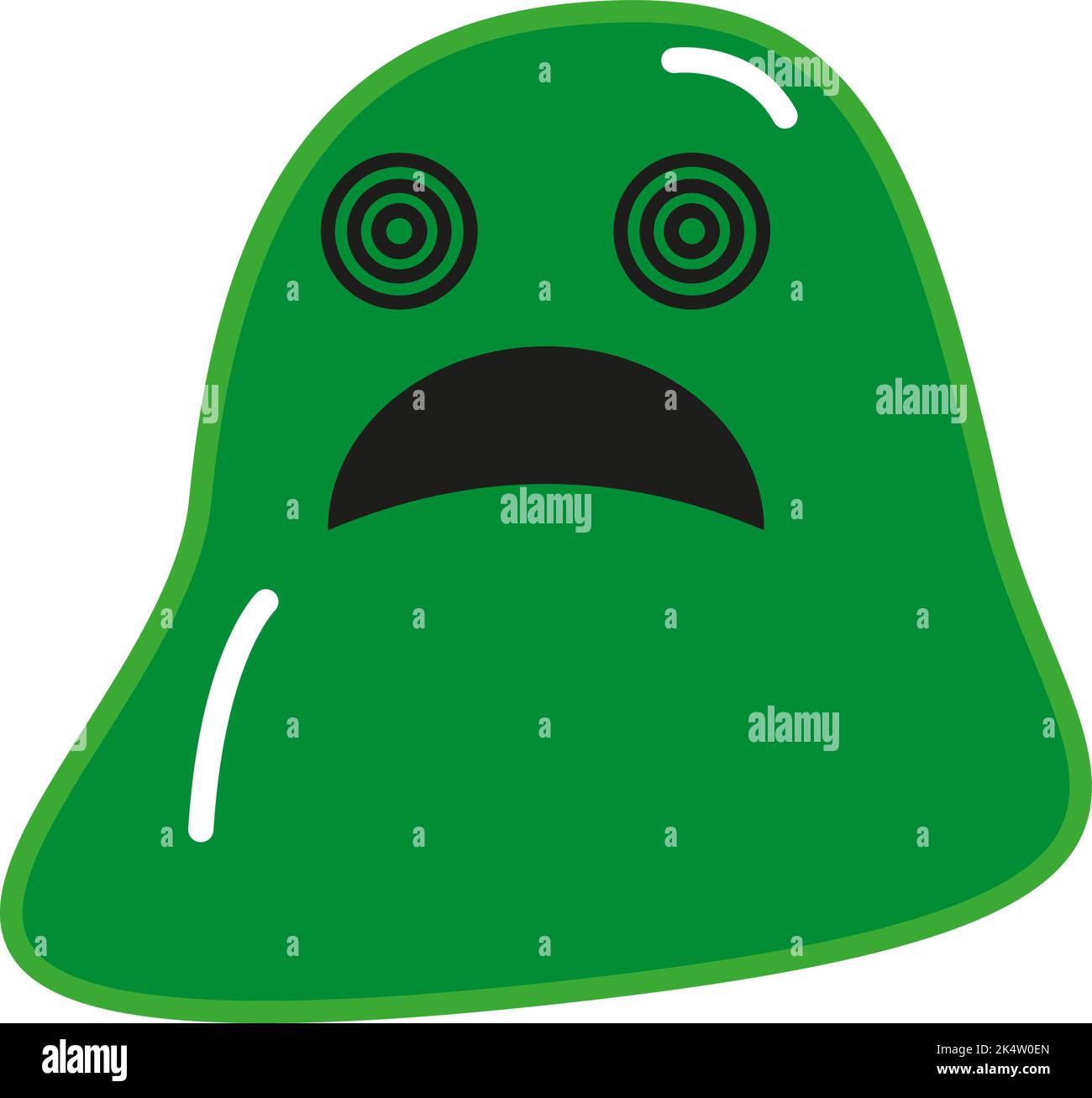 Mostro verde spaventato, illustrazione, vettore su sfondo bianco. Illustrazione Vettoriale