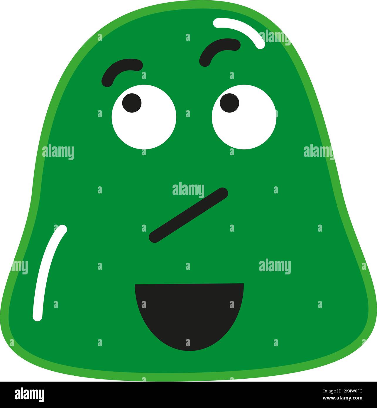 Mostro verde dubbio, illustrazione, vettore su sfondo bianco. Illustrazione Vettoriale