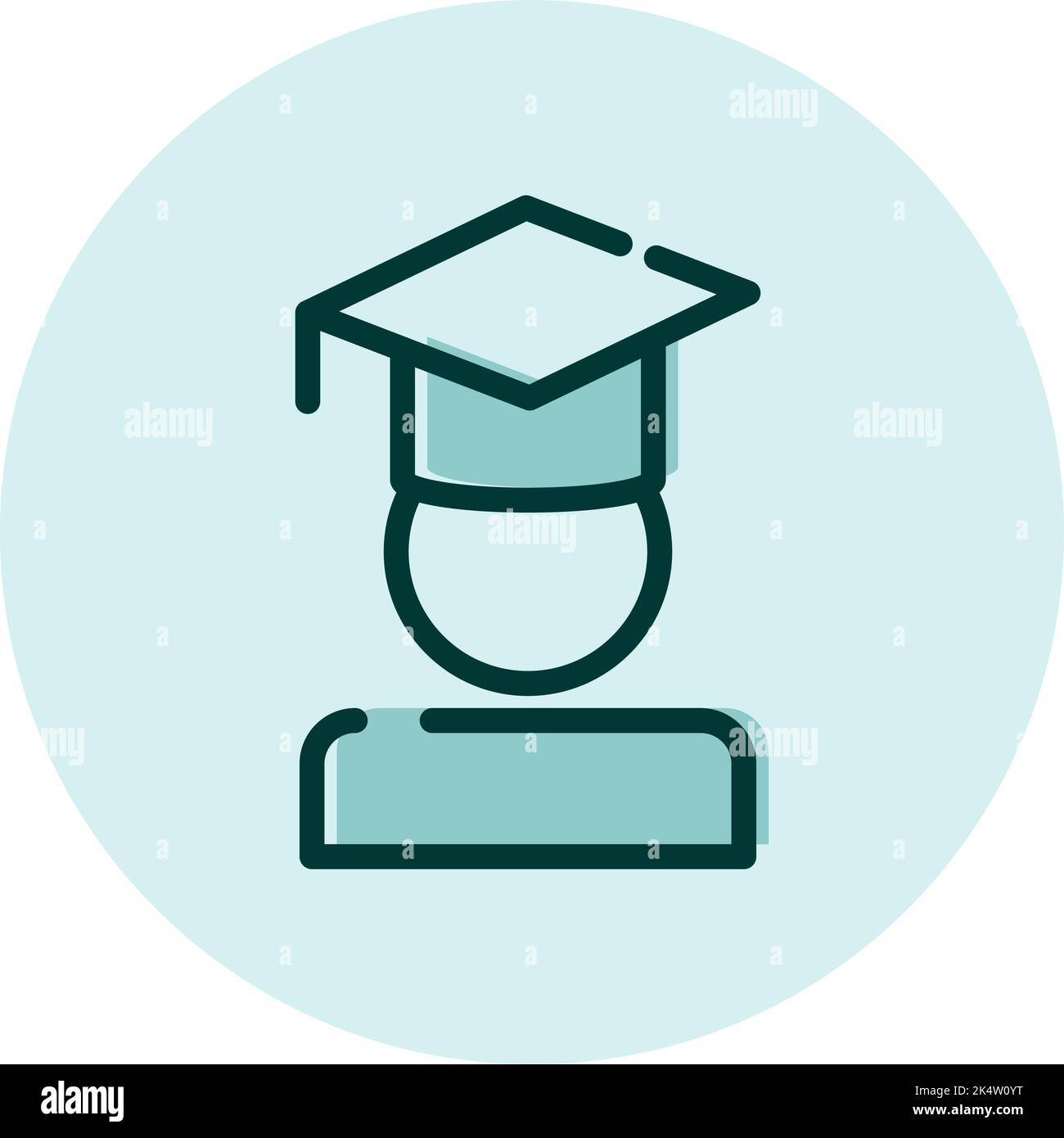 Studente di educazione, illustrazione, vettore su sfondo bianco. Illustrazione Vettoriale