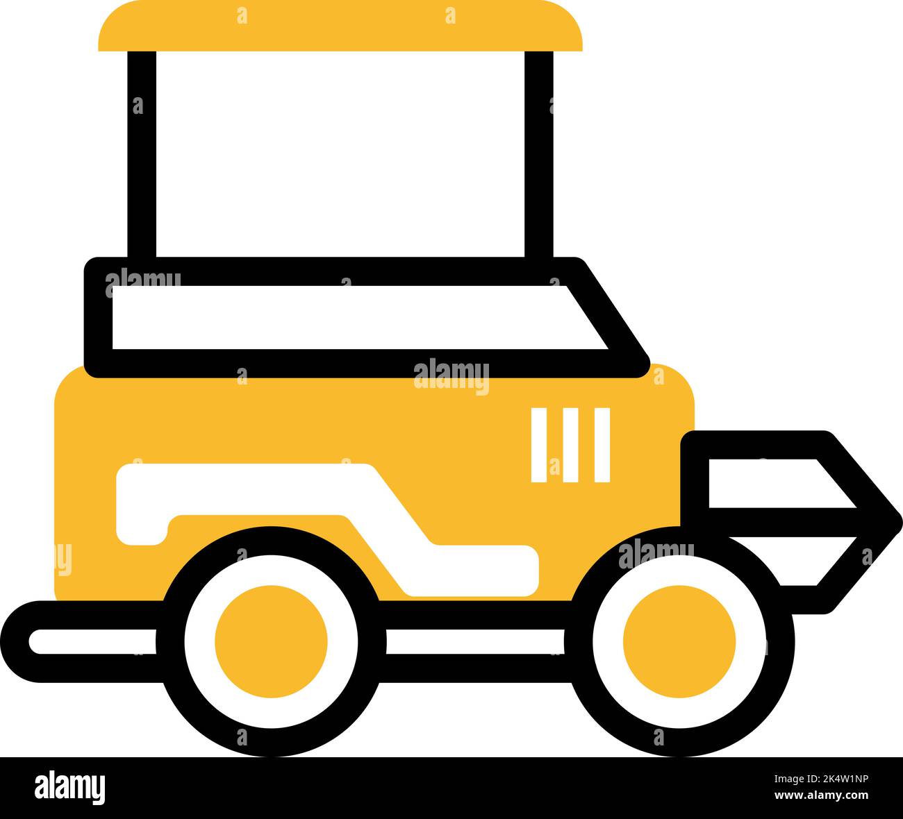Macchina caricatrice di attrezzature dure, illustrazione, vettore su sfondo bianco. Illustrazione Vettoriale