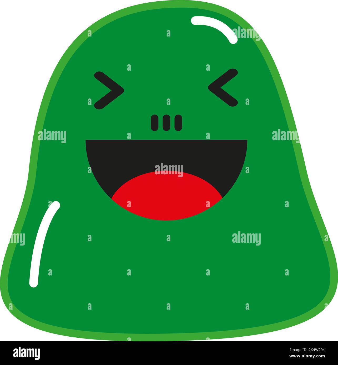 Mostro verde ridendo, illustrazione, vettore su uno sfondo bianco. Illustrazione Vettoriale