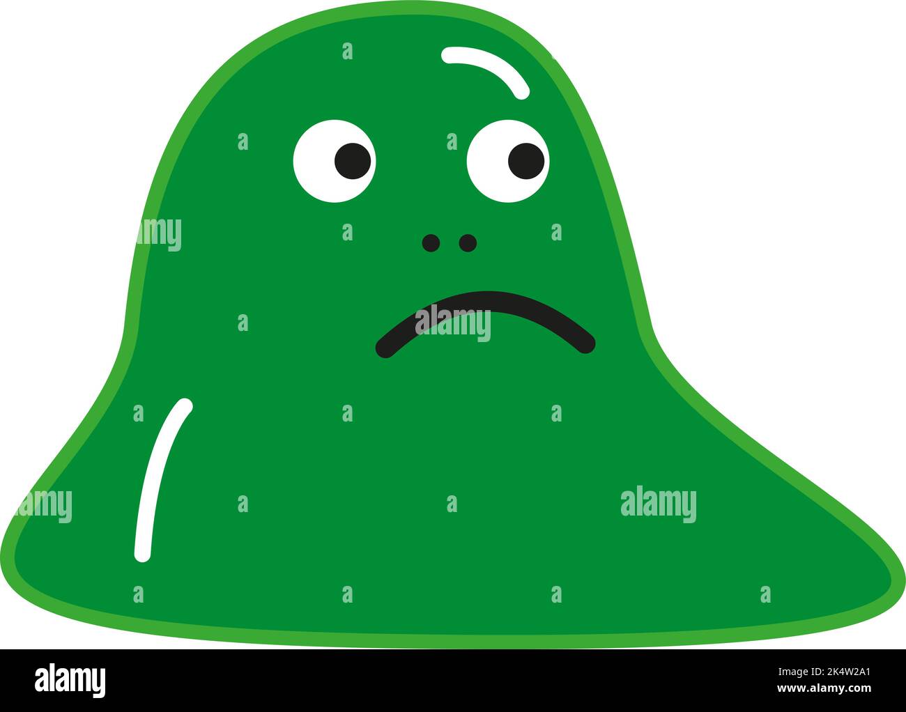 Mostro verde fastidioso, illustrazione, vettore su sfondo bianco. Illustrazione Vettoriale