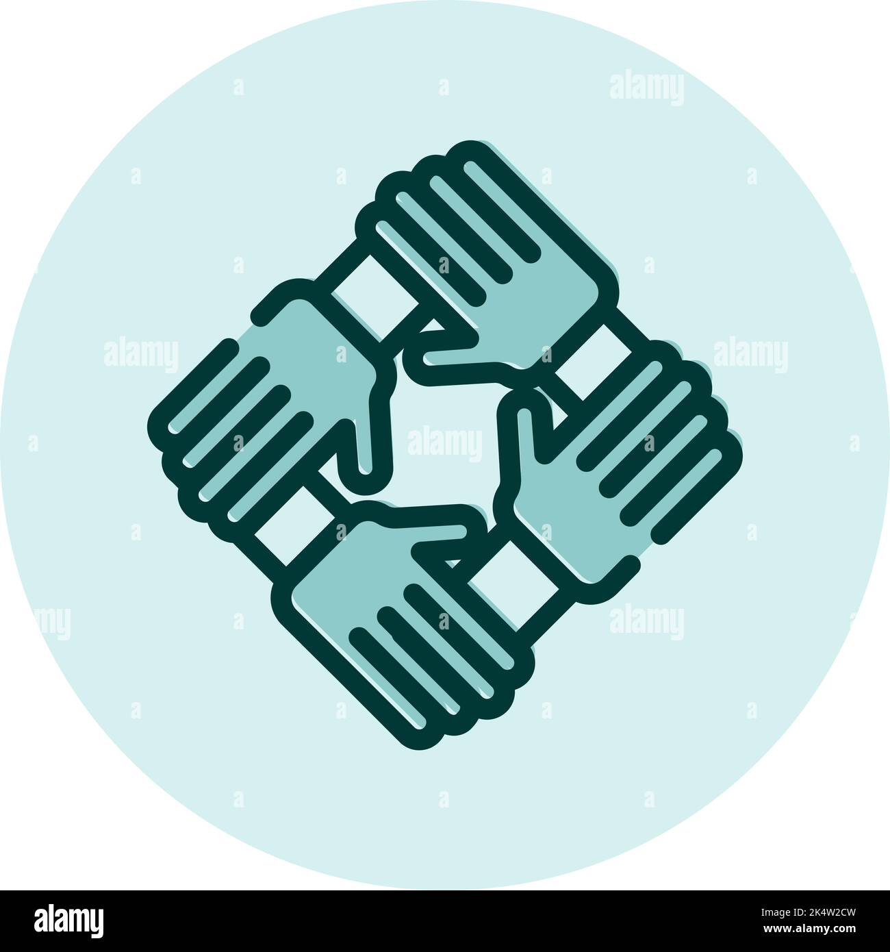 Gruppo di donazioni e di beneficenza, illustrazione, vettore su sfondo bianco. Illustrazione Vettoriale