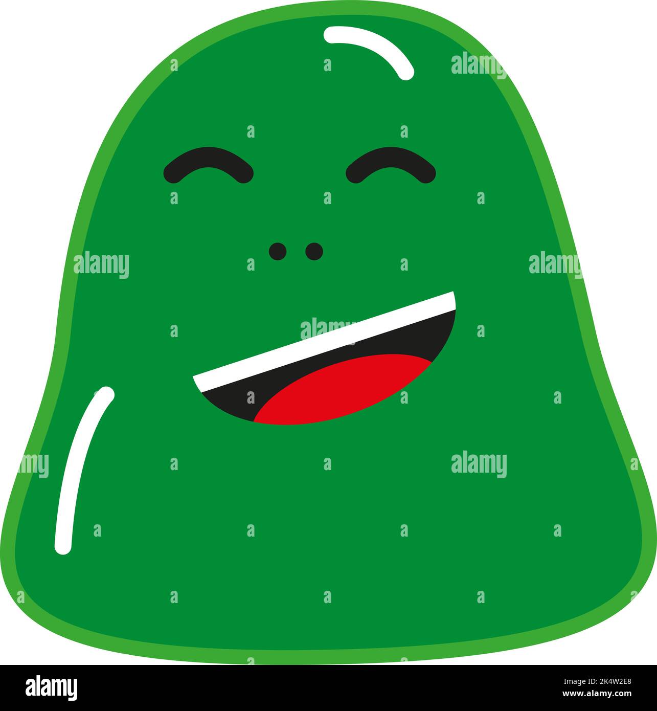 Mostro verde soddisfatto, illustrazione, vettore su uno sfondo bianco. Illustrazione Vettoriale