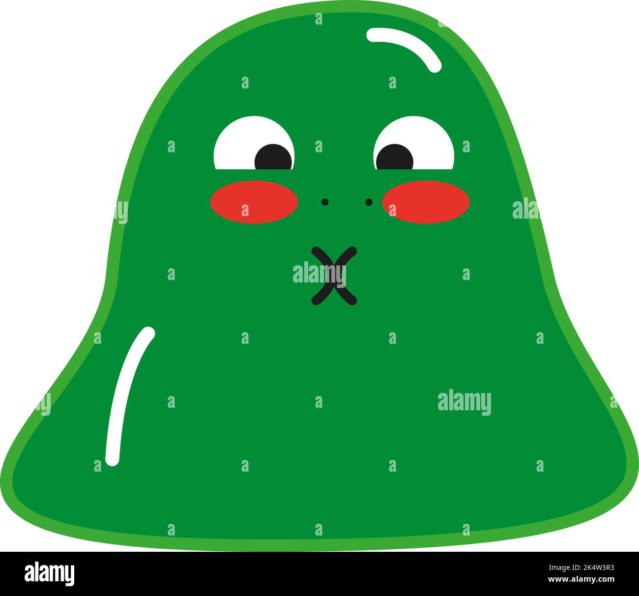 Mostro verde confuso, illustrazione, vettore su sfondo bianco. Illustrazione Vettoriale