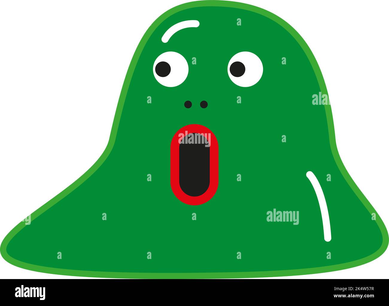 Sorpreso mostro verde, illustrazione, vettore su uno sfondo bianco. Illustrazione Vettoriale