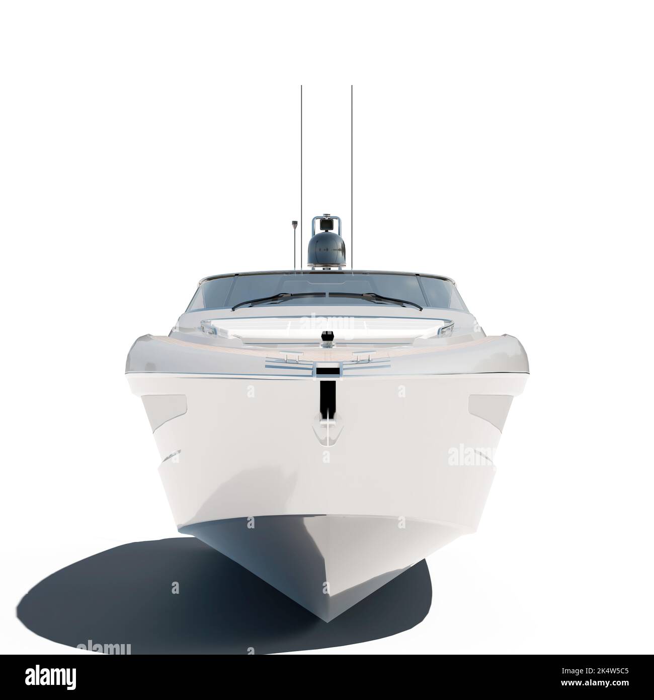 Un 3D rendering di catamarano bianco nave isolato su sfondo bianco Foto Stock
