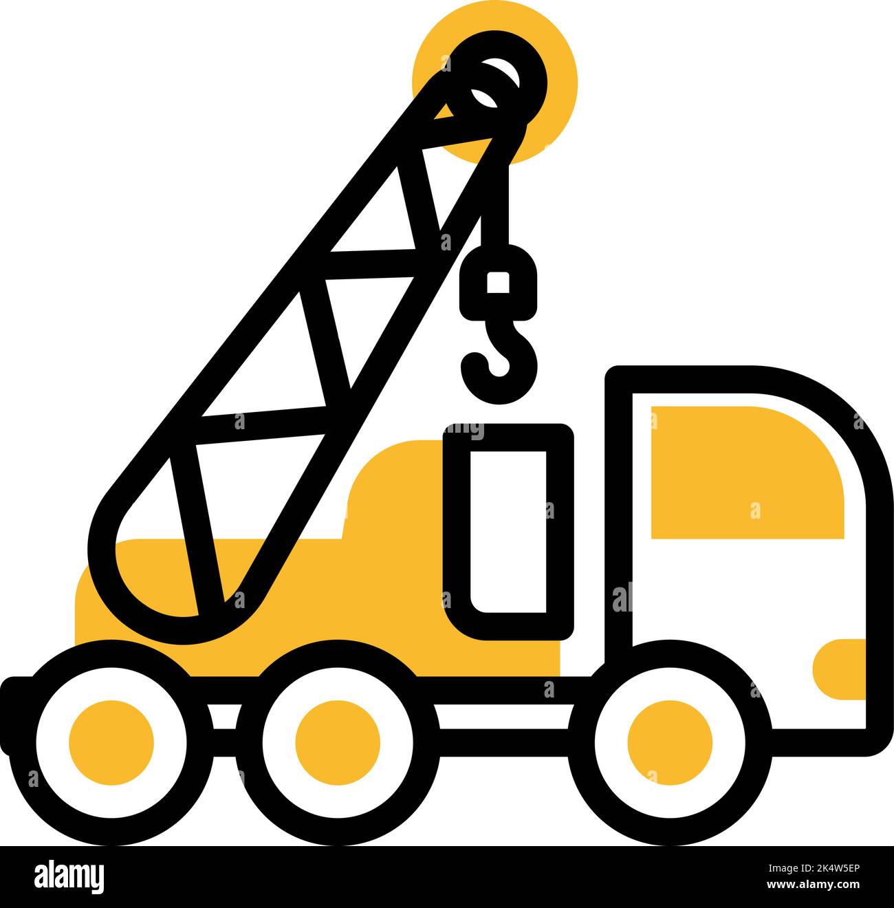 Escavatore per attrezzature dure, illustrazione, vettore su sfondo bianco. Illustrazione Vettoriale