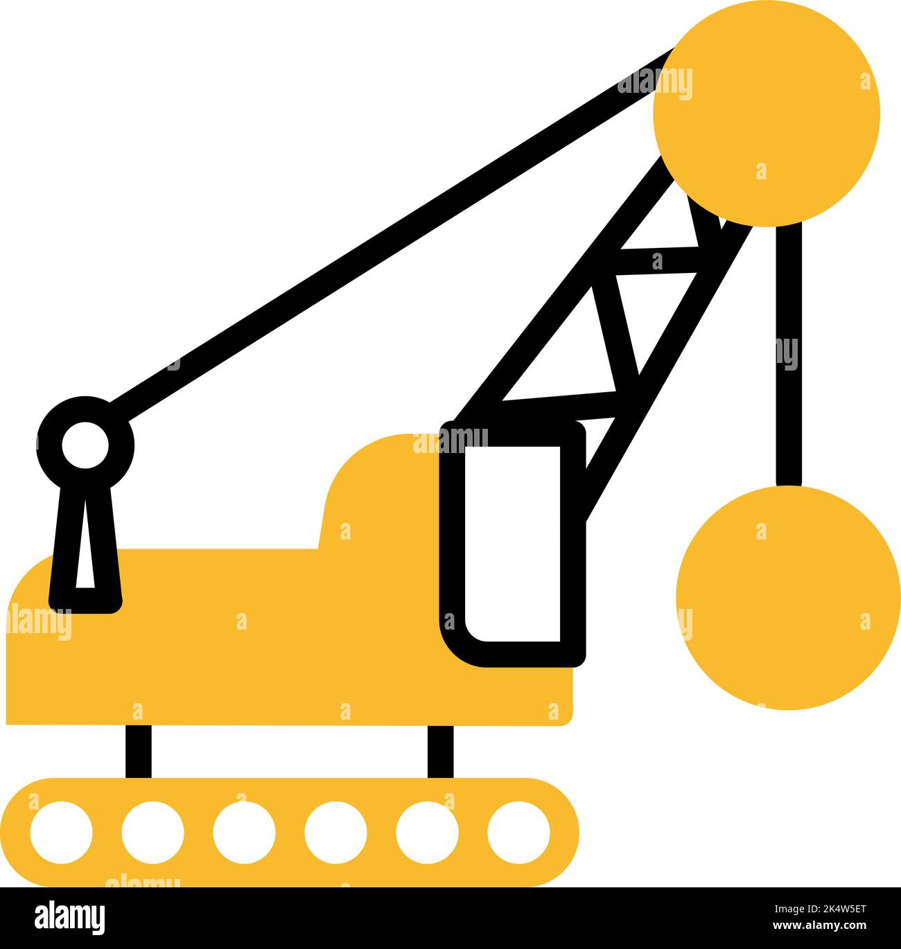 Gru per attrezzature dure, illustrazione, vettore su sfondo bianco. Illustrazione Vettoriale