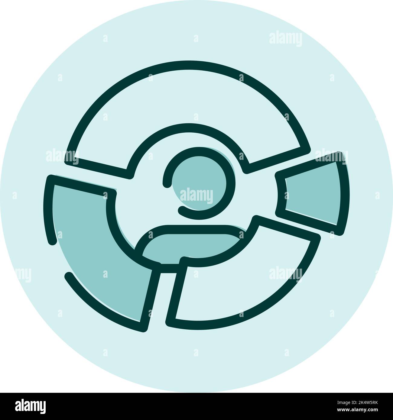 Persona analitica, illustrazione, vettore su sfondo bianco. Illustrazione Vettoriale