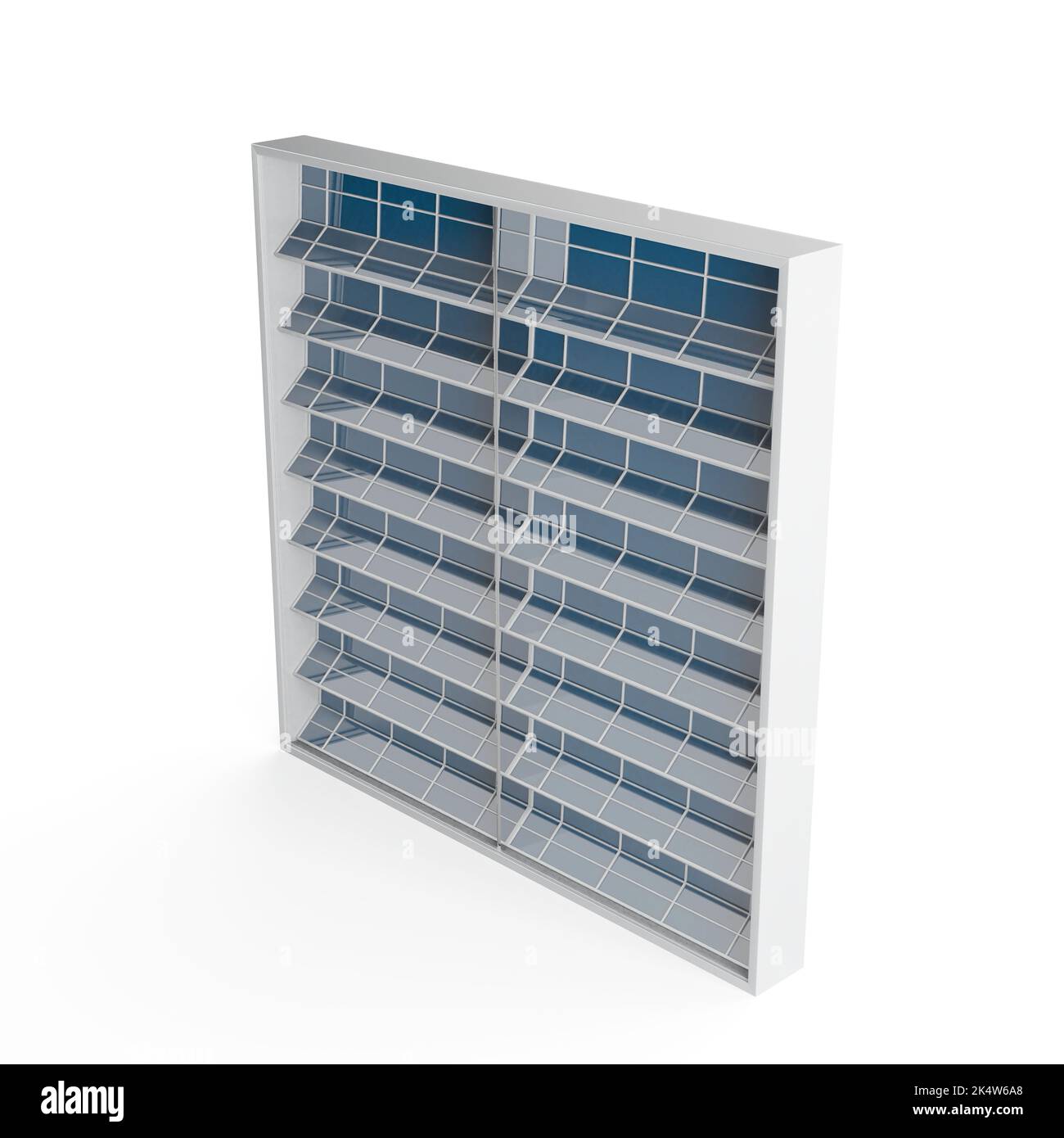 Il pannello solare realistico 3D generato dal computer isolato su uno sfondo bianco verticale. Foto Stock